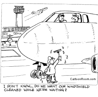 windows cleaned on plane